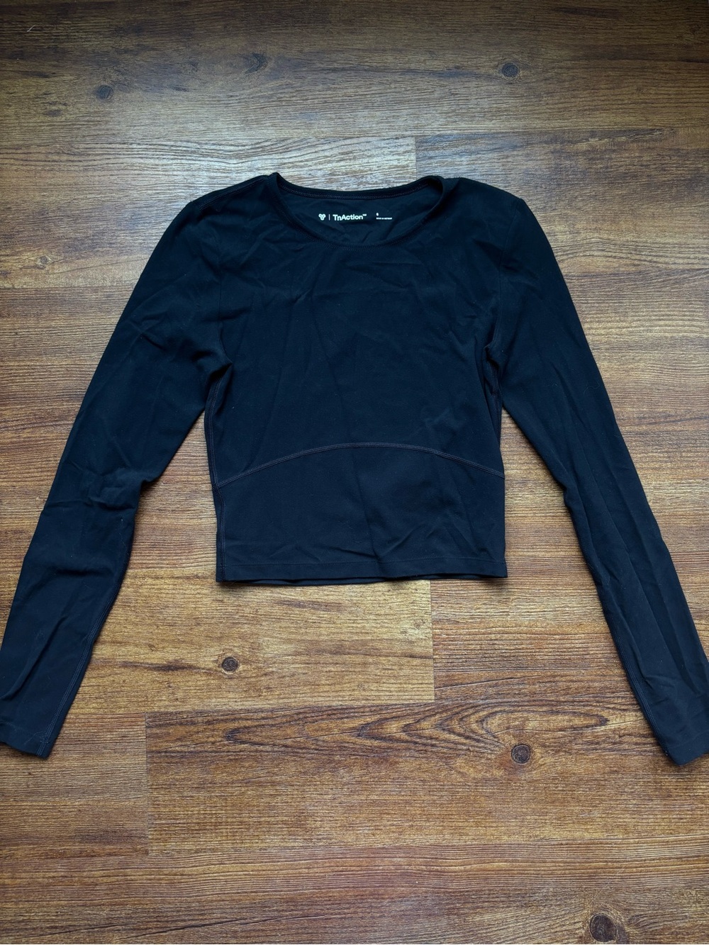 TNA Black Long-Sleeve Cropped Top